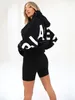 Dameshoodies Y2K Grunge losse sweatshirts Letterprint Casual fleece verdikte lange mouwen Tops Herfst hoodie streetwear