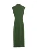 Casual Jurken Dames Metaaldraad Gebreide Jurk Mouwloze Coltrui Vrouwelijke Bodycon Slanke Elegante Sexy