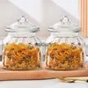 Matlagringsorganisation Ställer in Creative Grid Glass Jar Moisture Proof Sealed Kitchen Spice Bottle Pickle Pot With Lid Clear Burs Candy Containeraiduryd