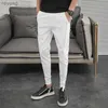 Mäns byxor Viser Men Summer Freight Matching Pants Casual Work Clothes Covered Cut Luxurious Korean Designer FJM 36 YQ240115