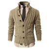 Heren Business Fashion Brearwear Hot Selling Stand Up Collar Cardigan Sweater Casual wollen jas