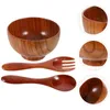 Assiettes à bûches bol profond ensemble en bois fruits petits bols en acacia pour cuisine comptoir à salade grand