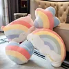 Bonbons couleur nuage étoile arc-en-ciel oreiller en peluche doux coloré nuage jeter oreiller coussin maison canapé décor oreiller cadeau pour ami 240115