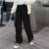 Women's Pants HOUZHOU Oversized Beige Corduroy Wide Leg Women Korean Style Black High Waist Pockets Loose Trousers Female 2024 Autumn