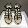 twine bottom heavy industry chain sandals women fashion luxury designer sandals