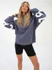 Dameshoodies Y2K Grunge losse sweatshirts Letterprint Casual fleece verdikte lange mouwen Tops Herfst hoodie streetwear