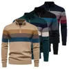 Autumn Winter Sticke tröja män Half Zipper Pullover Tjock Turtleneck Man Knit Jumper Casual Sweatshirts Male Clothing 240115