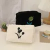 Cosmetic Bags Ins Flower Corduroy Makeup Bag Women's Portable Pen Large Capacity Coin Purse ID Card Storage Travel Organizer