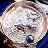 RMF AT800.40 Astronomia Tourbillon mechanisch herenhorloge Roségouden kast verharde stokbrood diamanten skelet wijzerplaat lederen band Super Edition Timezonewatch A05A