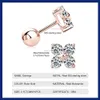 Rose Gold Four Leaf Clover Stud Earrings 925 Silver Plated 18k Yellow/White Gold Diamond Earring for Women Jewelry 240113