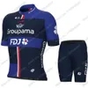 Cykeltröja Set France Pro Team Clothing Men Road Bike Shirts Suit Bicycle Bib Shorts Mtb Maillot Cyclisme 240113