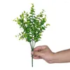 Fleurs décoratives 1pc 7fork eucalyptus artificiel pour couronnes de Noël mariage maison balcon bonsaï décoration fausses plantes bricolage boîte à bonbons