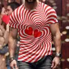 1lfe Men's T-shirts Mens t Shirts Tie Dye Pattern Printed Slim Fitting Pullover Short Sleeved Shirt Thick Cotton for Men with Pockets