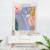 Boho Decor Matisse Minimalistische Kunst Anime Hangend Decor Tapijt Cartoon Tropische Bloem Wandtapijt Strandlaken Hippie Yoga Mat 240115