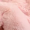 Роскошный розовый комплект постельного белья зимний теплый плюшевый пододеяльник King Queen Size высокое качество меховое одеяло постельное белье наволочка 240115
