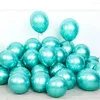 Décoration de fête 20pcs 12 pouces brillant bébé rose métal perle ballon en latex or rose épais chrome métallique Globos mariage anniversaire décor