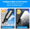 LED Super Bright Solar Wall Light IP65 Vattentät 3 -läge Induktion Street Light Motion Sensor Remote Control Outdoor Garden Lamp