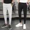 Mäns byxor Viser Men Summer Freight Matching Pants Casual Work Clothes Covered Cut Luxurious Korean Designer FJM 36 YQ240115