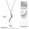 Pendant Necklaces Italian Horn Necklace 925 Sterling Silver 18 Cable Chain Cornicello Cornetto Amulet Jewelry P13274B276p