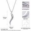 Pendentif Colliers Collier de corne italienne 925 Sterling Silver 18 Chaîne de câble Cornicello Cornetto Amulette Bijoux P13274B276p