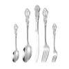 Dinnerware Sets Elegant Stainless Steel Flatware Cutter Vintage Style Cutlery Set 5pcs Mirror For Kitchen