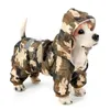 Vêtements pour chiens Double couche imperméable à capuche quatre saisons vêtements pour animaux de compagnie en plein air Husky chiot S-3XL manteau de pluie réfléchissant eau dorée O5V2