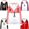 Japão anime haikyuu cosplay traje kageyama tobio oikawa tooru kuroo tetsurou tendo satori bokuto koutarou zíper com capuz jaqueta271b