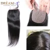 Cheveux raides brésiliens à base de soie 4X4 fermetures à lacets 100% cheveux humains pré-épilés délié avec des cheveux de bébé couleur naturelle 240115