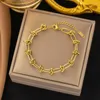 Braccialetti a maglie sulla mano Bracciale con pendente in acciaio al titanio con catena spessa esagerata, cubano dorato, per gioielli di moda da donna