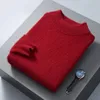 AutumnWinter Pullover Mens Half High Neck Top 100% Mink Cashmere Knitted Sweater Casual Loose Large Long Sleeve Jacke 240115