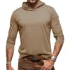 Men's T Shirts Long Sleeve Hooded Tops Sports Men Compression Mens Shorts Casual Neck For