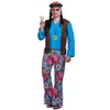 Umorden vuxen retro 60 -tal 70 -tal hippie älskar fred kostym cosplay kvinnor män par halloween purim fest kostymer fancy klänning258s