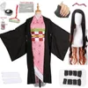 Dorosły i dzieci Nowy demon anime Slayer Kimetsu No Yaiba Cosplay Kamado Nezuko Woman Japanse Kimono Cosplay Costplay Y0903272S