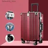 Suitcases Trolley Bagaż 20 24 28 28 Aluminiowa Rama Radowa Obudowa bagażu USB Walizka podróżna na kołach Zakochanie Zakochanie Bagażu Q240115