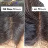 Cheveux raides brésiliens à base de soie 4X4 fermetures à lacets 100% cheveux humains pré-épilés délié avec des cheveux de bébé couleur naturelle 240115