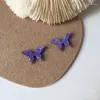 Estatuetas decorativas 5 peças, roxo glitter céu estrelado sentido gravura pequena borboleta estatueta artesanato acrílico para fazer jóias diy