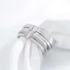 Bague en forme de T avec lettre initiale, bague en diamant, or blanc massif, bijoux de marque, cadeau de mariage