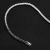 KNOBSPIN Black Tennis Bracelet 925 Sterling Silver Plated 18k White Gold Bracelet for Women Man Hip Hop Party Jewelry240115