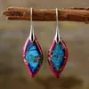 Pendientes colgantes bohemios multicolor piedra emperador pendiente de gota geométrica joyería de gemas naturales para mujeres accesorios de lujo regalo