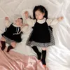 MILANCEL Baby Clothes 2pcs Siblings Clothes Infant Girls Bodysuit Big Sisters Dress Baby Suit 240115