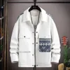 Wiosenny jesienny płaszcz do mężczyzn Nowy modny modny na Instagram wszechstronny i przystojny kołnierz Flip Top Casual Jacket