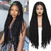 Perucas sintéticas X-TRESS perucas trançadas de renda completa faux locs peruca dianteira de renda sintética para mulheres 32 polegadas longas e retas dreadlocks parte livre perucas de renda q240115