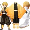 Anime Demon Slayer Kimetsu Hayır Yaiba Agatsuma Zenitsu Tekdüzen Cosplay Cosplay Cosplay Kimono Pelerin Peruk Y0903276T