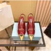 Designer High Heel Sandals Metal Toe Luxury Dress Shoes Leather Wedding Party Women Sexy Sandal Fashion New Style Stiletto Slippers