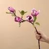 Fleurs décoratives artificielles fausses plantes, Simulation de fête de mariage, branche de Magnolia pour décoration de salon de maison