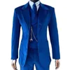 Blazers Men's Suits Royal Blue Velvet Men for Wedding Slim Fit Custom Groom Tuxedo 3ピースジャケットベストパンツ男性ファッションコスチューム202