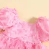 Robes en maille à fleurs pour filles, vêtements Tutu de fête d'anniversaire pour bébés, vêtements de baptême, Costume de plage trapèze pour mariage pour nourrissons