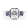 Aangepaste fijne sieraden VVS DEF kleur Emerald Cut 10K gouden trouwring Moissanite sieraden verlovingsringen voor vrouwen