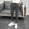 Mäns byxor Viser Men Summer Freight Matching Pants Casual Work Clothes Covered Cut Luxurious Korean Designer FJM 36 YQ240115