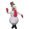 Costume de mascotte de bonhomme de neige avec chapeau rouge, tenue de personnage de dessin animé, Halloween, noël, robe de soirée fantaisie, taille adulte, anniversaire, tenue d'extérieur